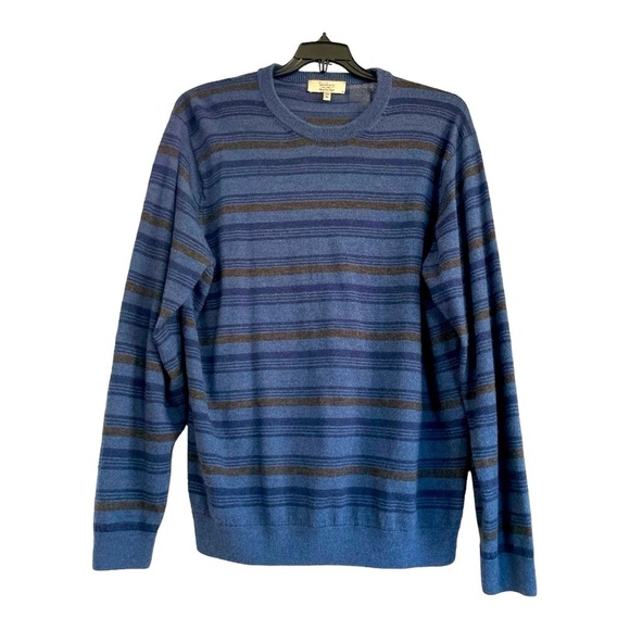 Turnbury Mens XL (44 in Chest) Navy Blue Striped
Wool Blend Pullover Sweater - Picture 1 of 11